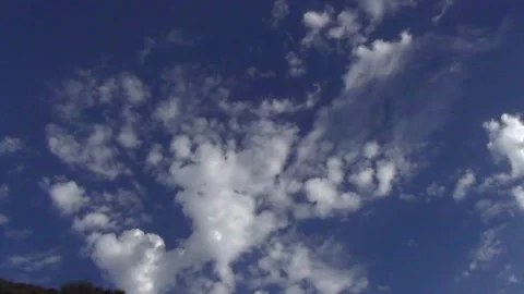 Time lapse, evening clouds change shape against the blue sky Stock Footage 277443520