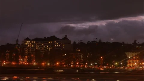 Time lapse evening dramatic clouds over Sydney Coogee promenade 4K Stock Footage 274132735