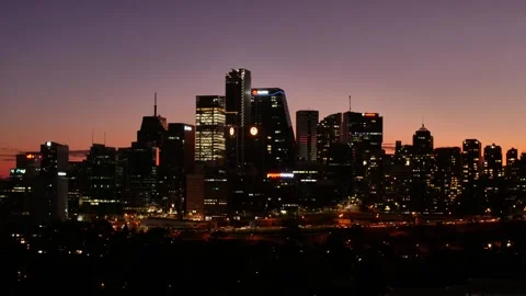 Time lapse evening to night Sydney company headquarters skyscrapers 4K Stock Footage 246778107