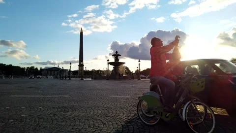 Time-lapse evening in Place de la Concorde, Paris. Stock Footage 140932078