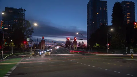 Time lapse of evening traffic at intersection Stock Footage 149702010
