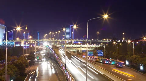 Time lapse: evening view of city in China Video stock 942756