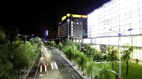 Time lapse: evening view of city in china Video stock 10877019