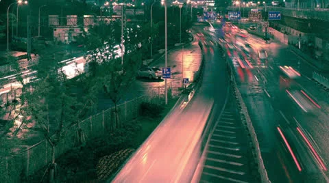 Time lapse: evening view of city in China Video stock 24788347