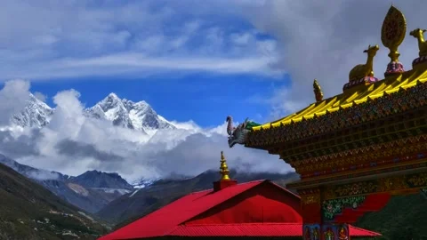 Time lapse of the Everest summit Stock Footage 132819344