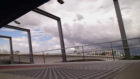Time lapse Exercise and Commuters on Goodwill Bridge 4K Stock Footage 157342117