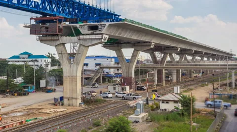 Time Lapse Expressway Construction Site (zoom out) Stock Footage 59862611
