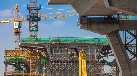 Time Lapse Expressway Construction Site Stock Footage 59863162