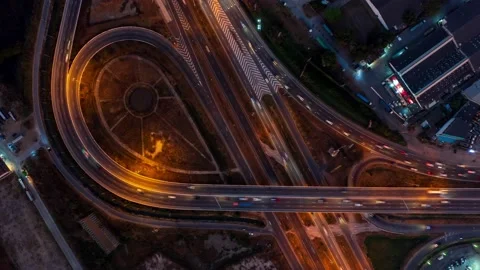 Time-lapse expressway top view, Circle Road traffic  Video stock 168956619