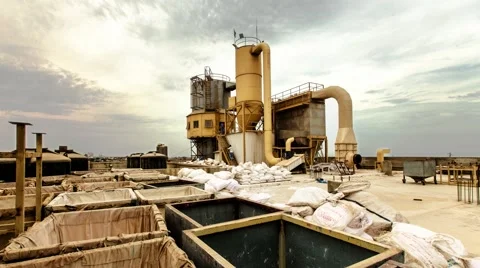 Time lapse of Exterior Of A Soap And Detergent Factory Stock Footage 61131381