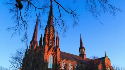 Time-lapse of the exterior of St. Dunstan's Basilica Cathedral Stock Footage 147951776