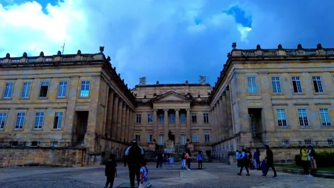 Time lapse facade of the capitol or colombian congress building ( Plaza Nuñez ) Stock Footage 222023273