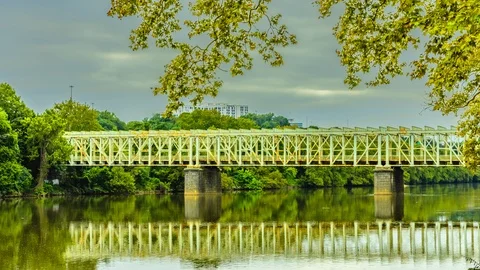 Time lapse of Fall bridge philadelphia Stock Footage 95157659