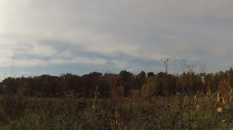 Time Lapse - Fall prairie panning shot Stock Footage 12243448