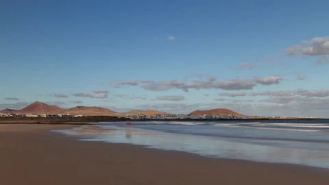 Time lapse of Famara beach and El Jable desert, Spain Stock Footage 166324999