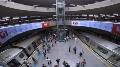 Time Lapse of the Famous Station Se in São Paulo, Brazil Stock Footage 44973937