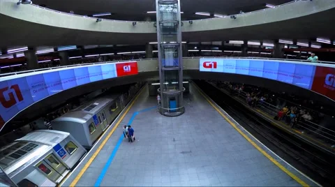 Time Lapse of the Famous Station Sé in São Paulo, Brazil Stock Footage 44996658