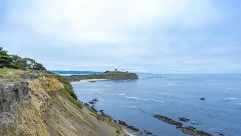 Time lapse: far away view of the pillar point in half moon bay Stock Footage 137973077