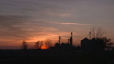 A time-lapse of a farm in the midwest us Stock Footage