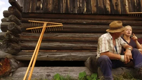 Time lapse farmer in Alta Badia Stock Footage 79556029