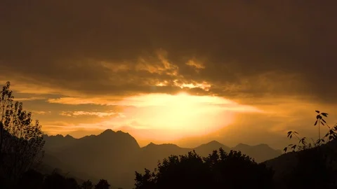 Time lapse of the fascinating sunset over the Komovi mountains in Montenegro 4K Stock Footage 118085607