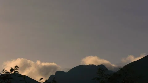 Time-lapse of fast clouds forming over the eastern Andean mountains of the Ig Stock Footage 281904897