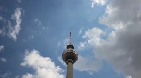 Time lapse from fast clouds over the berlin tower Stock Footage 40855793