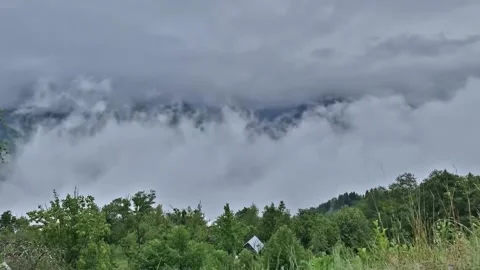 Time lapse fast floating clouds in the gorge Stock Footage 151009562