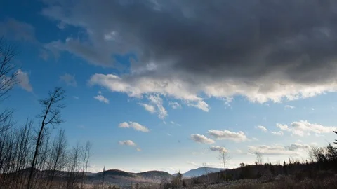 Time lapse of fast moving clouds and high winds Stock Footage 97963692