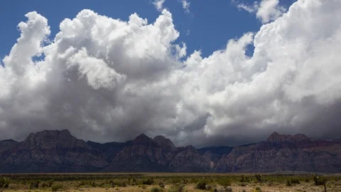 Time Lapse of Fast Moving Clouds Over a Desert Stock Footage 108197382