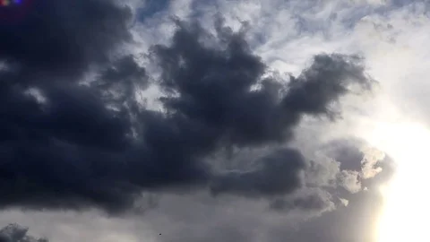 Time lapse of fast moving dark clouds Stock Footage 73667156