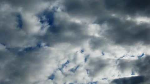 Time lapse of fast moving dramatic stormy clouds. No birds Видео 8764096