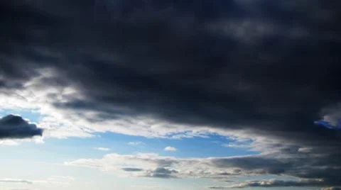 Time lapse of fast moving dramatic stormy clouds. No birds 库存影片 8764099