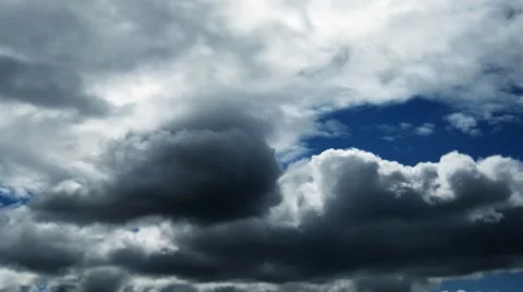Time lapse of fast moving dramatic stormy clouds. No birds 库存影片 8764198