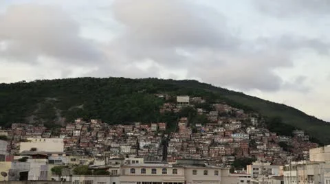 Time Lapse Favela Hill Rio Brazil (Day to Night) Vídeo Stock 10905522