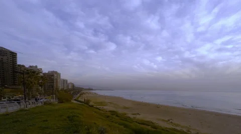 Time-lapse feat. Bay in Beirut, Ramlet Albayda Stock Footage 62615229