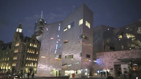 Time-lapse of Federation Square in Melbourne, Australia Stock Footage 94134073