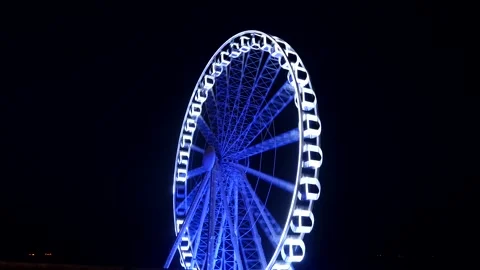 Time lapse Ferris Wheel Blue-White Light (Footage) Stock Footage 150643740