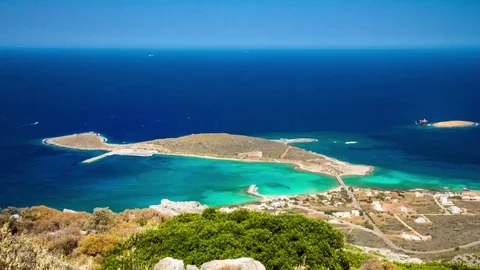 Time lapse of ferry boat arriving in Diakofti port Stock Footage