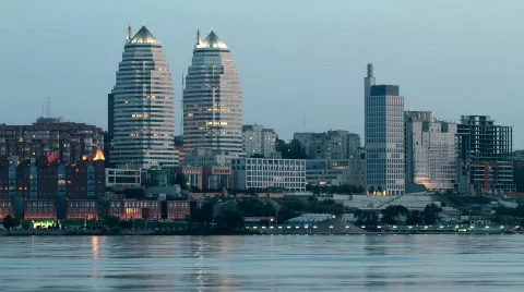 Time lapse. Fires of an evening city. Video stock 832499