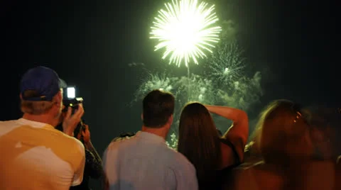 Time Lapse of Fireworks at 4th of July - 4K Stock Footage 25614462