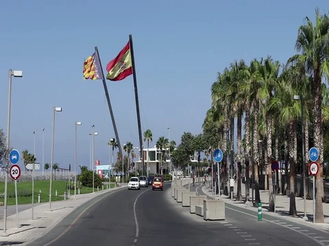 Time Lapse Flag of Community of Valencia and Spain Stock Footage 80492868