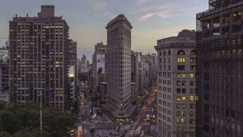 Time lapse of the Flatiron District in New York City. Video stock 70815274