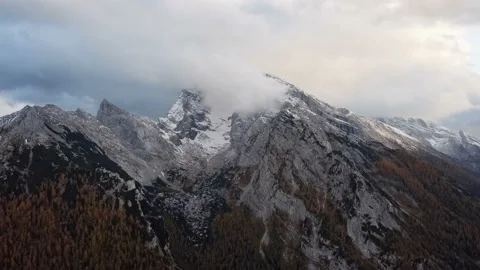 Time lapse flight over Watzmann and Hochkalter mountains, Berchtesgaden, Germany Stock Footage 90628694