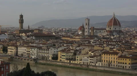 Time lapse of Florence old town, including cathedral/ Duomo in Italy 動画素材 41822763