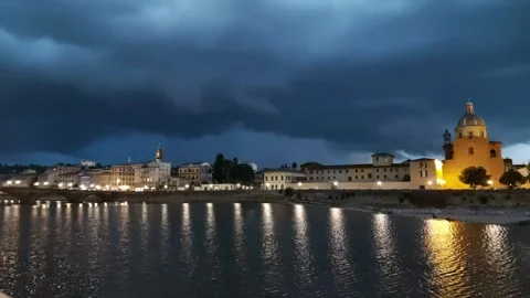 Time lapse Florence, Ponte Vecchio Arno river Stock Footage 139705478