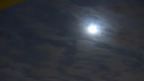 Time-lapse of Florida Full Moon Through Clouds HD Video Stock Footage 89811795
