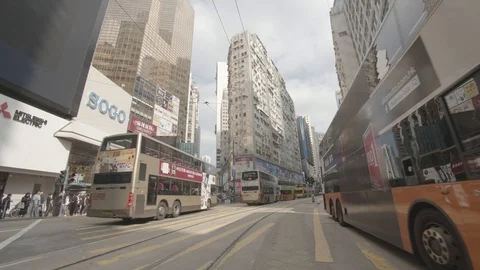  time lapse,The flow of people at the zebra crossing in Hong Kong Stock Footage 123033589