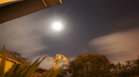 Time Lapse -  Flowing Clouds Night Stock Footage 39550312