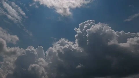 Time lapse: fluffy white clouds are floating by the sky. Stock Footage 135728181